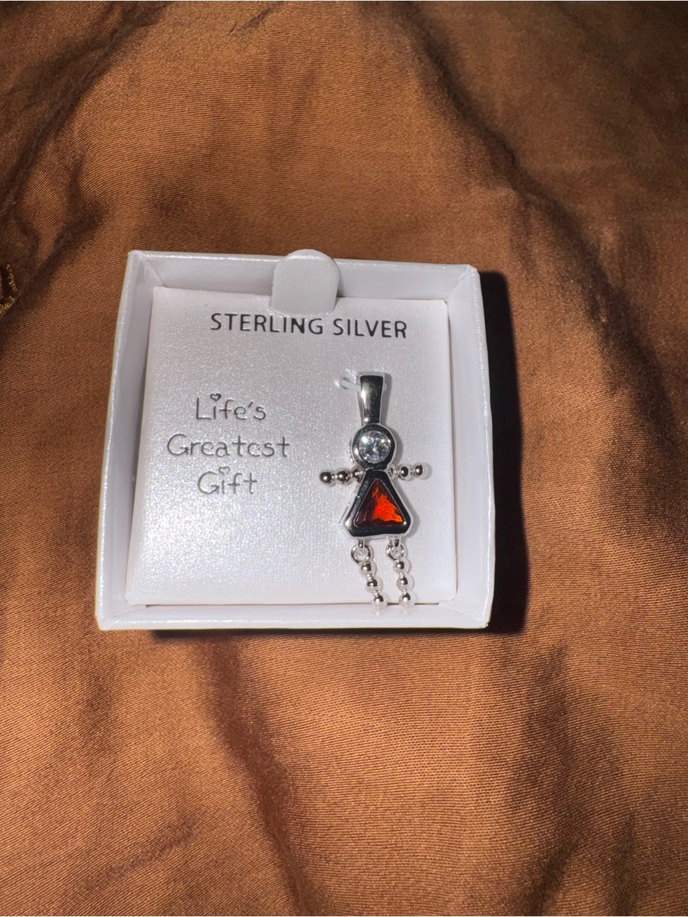 Birthstone girl January pendant for necklace